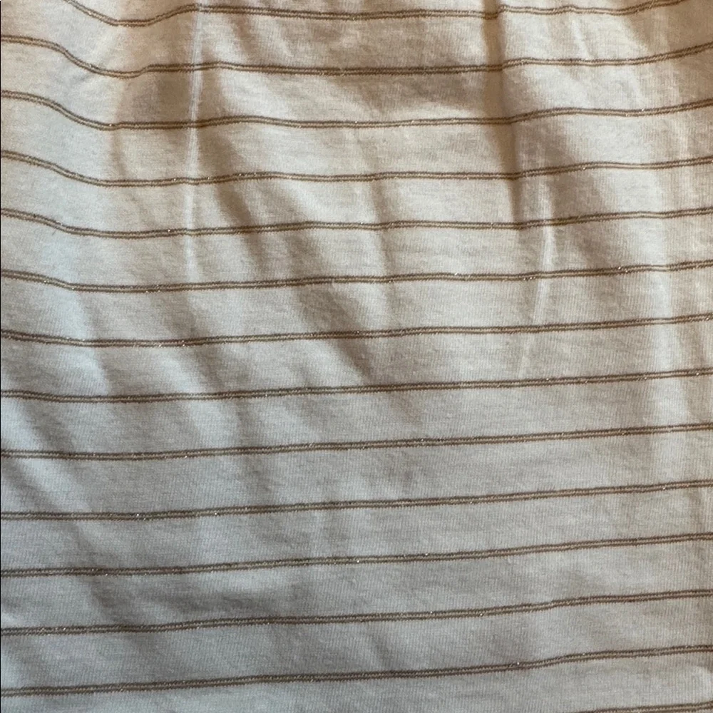 GAP cotton dress 5T white gold stripe spring summer ruched chest Easter